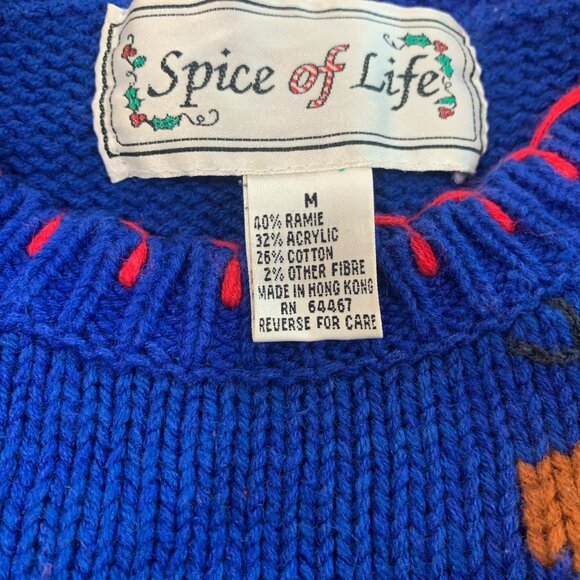 VTG 1995 Spice of Life Knit Santa Claus Sweater Holidays Size M - Picture 7 of 10
